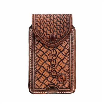 Holster Ffôn Cell Lledr ar gyfer Deiliad Ffonau Belt