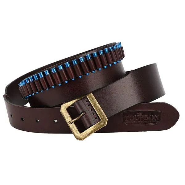 Belt Cartridge Bandolier Lledr Addasadwy Ar gyfer .22